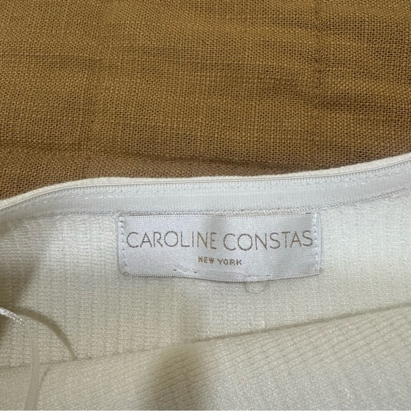 Caroline Constas Revolve Ivory White Sleevles Side Slit Top Size Medium - Picture 6 of 9